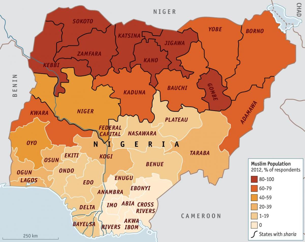 Karte nigērija reliģija