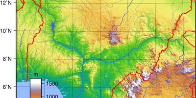 Karte nigērija topogrāfiskās