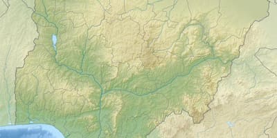 Kartes nigērijā, kas parāda relief
